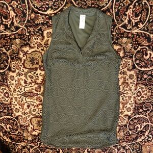 Faded Glory Olive Green Lace Sleeveless dress